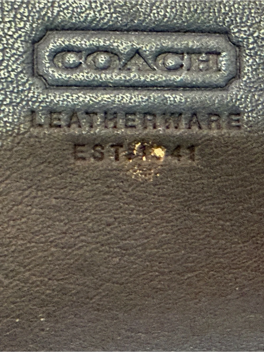 Vintage Coach Dark Blue Leather Wristlet with Detachable Strap